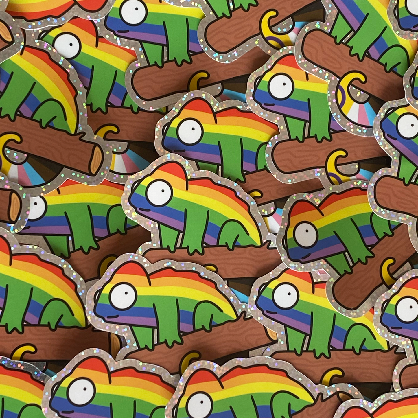 Shiny Queer Chameleon Sticker